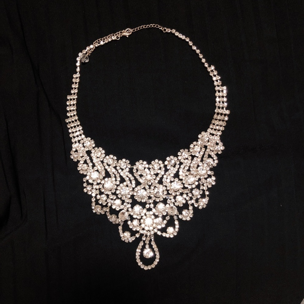 Rhinestone Bib Necklace